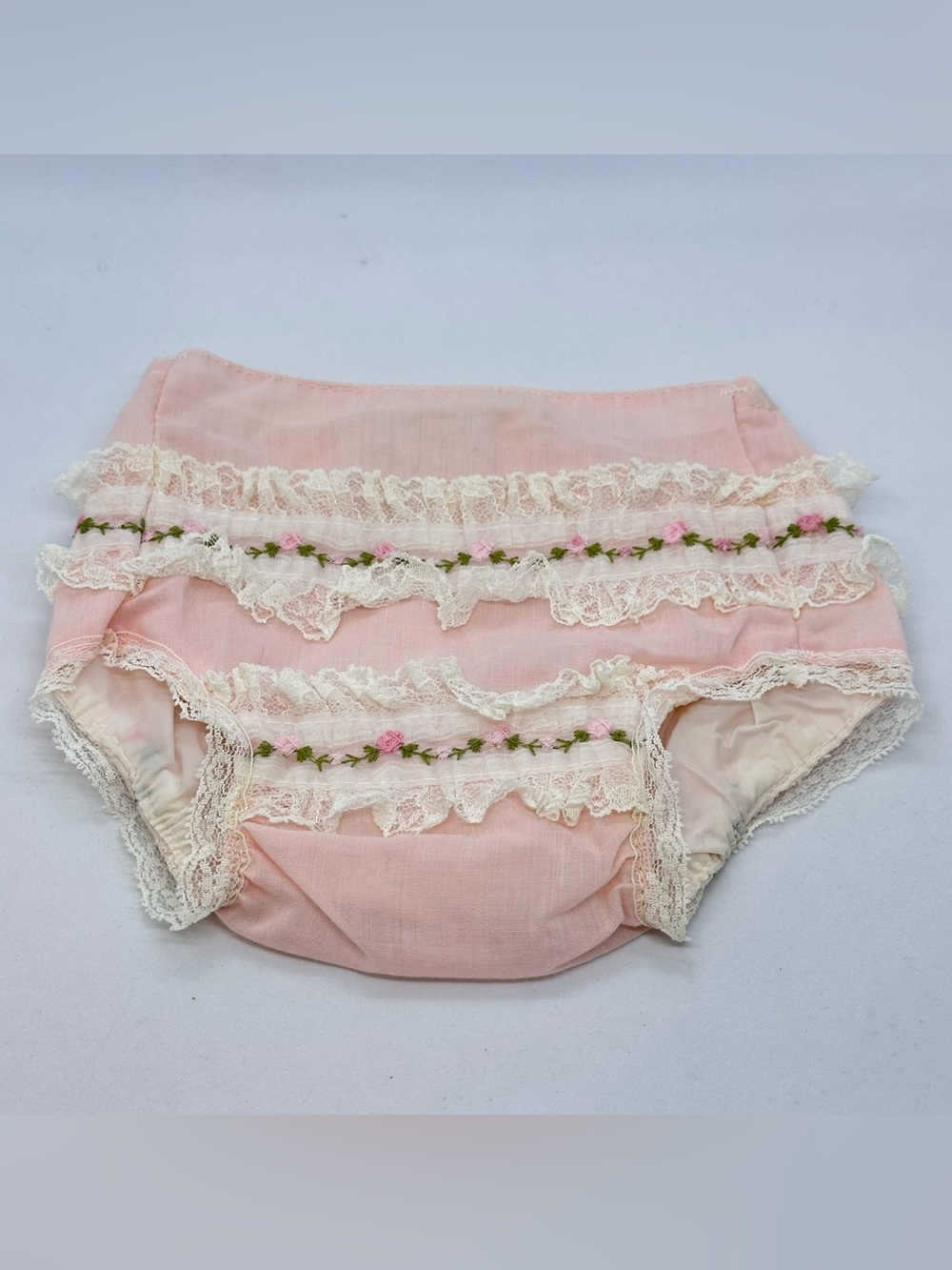 Vintage Alexis Baby Girl Handi-Panti Bloomers Diaper Cover Pink Lace NB 6-10lbs.